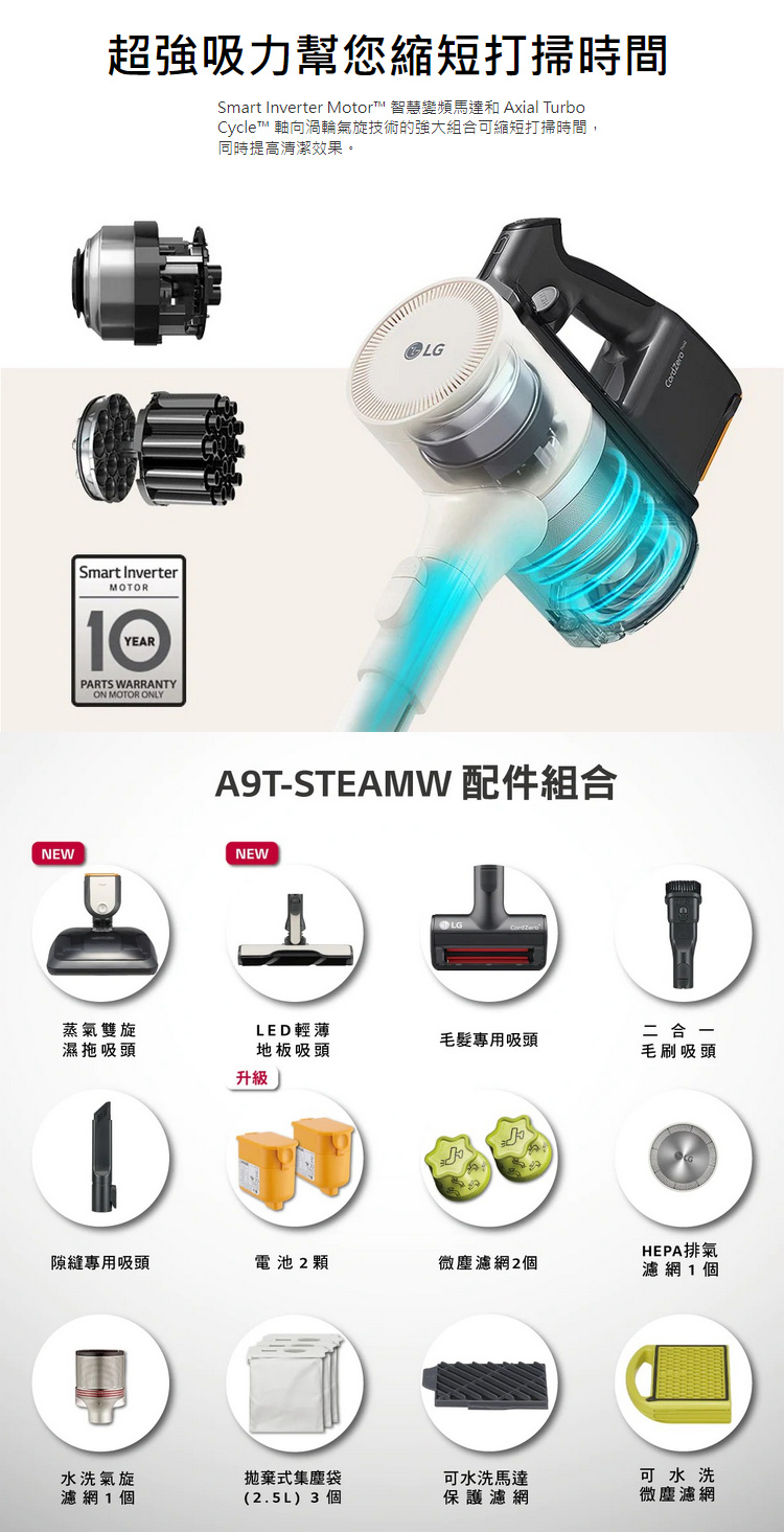 LG吸塵器A9T-STEAMW