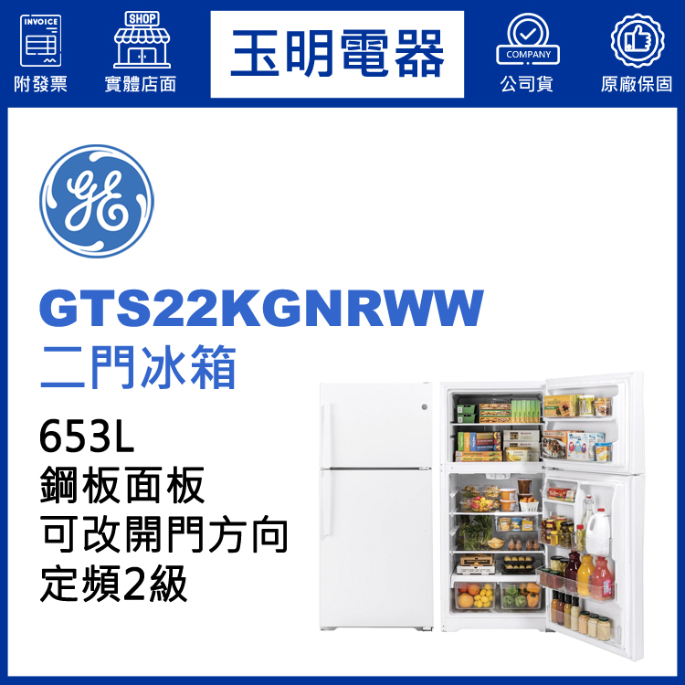 美國奇異653L雙門冰箱 GTS22KGNRWW