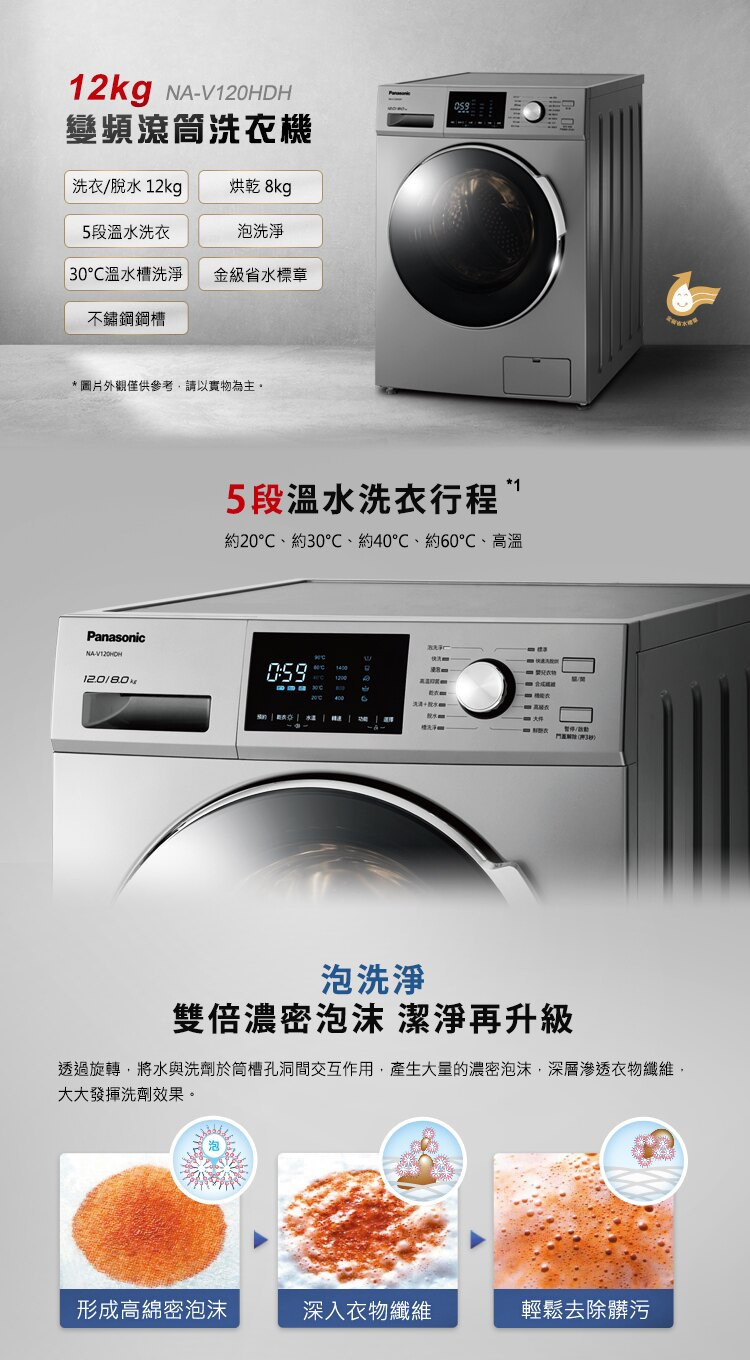 國際牌洗衣機NA-V120HDH-G