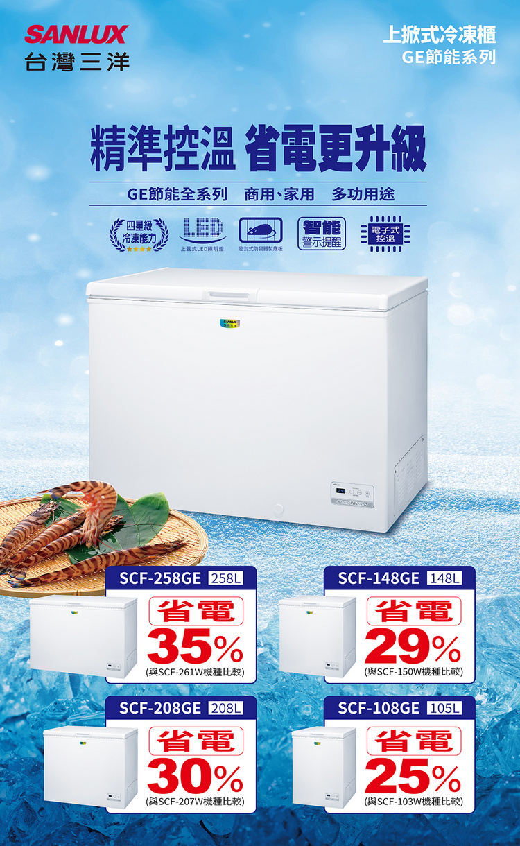 三洋冷凍櫃SCF-258GE