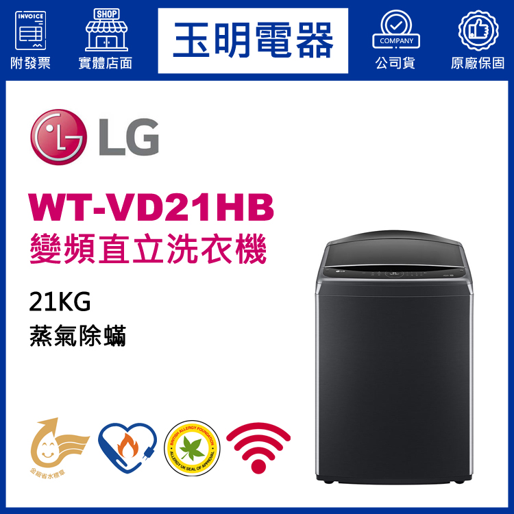 LG 21KG蒸氣變頻直立洗衣機 WT-VD21HB