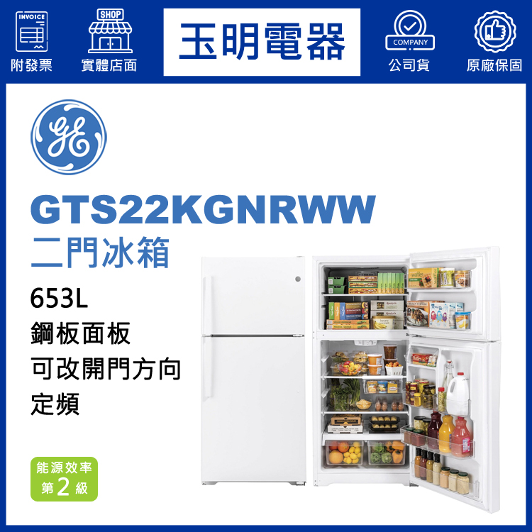 美國奇異653L雙門冰箱 GTS22KGNRWW